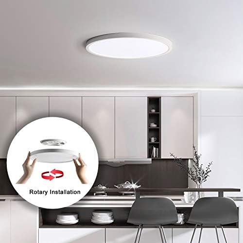 Yafido Plafonnier LED 28W UFO Panel Rond Lampes de Plafond Moderne Ultra-mince LED Lampe 2520LM Blanc Froid 6500K Facile à installer Applicable à Salle de Bain Chambre Cuisine Salon Balcon Ø30cm – Image 6