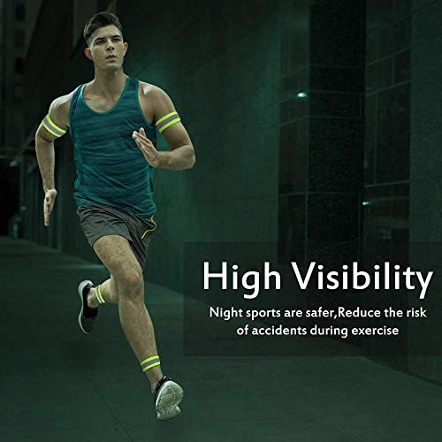 Nasharia Lot de 6 bandes réfléchissantes, bracelet réfléchissant, bande réfléchissante de sécurité, bande réfléchissante pour extérieur, jogging, cyclisme, course, équitation, enfants, fermeture – Image 5