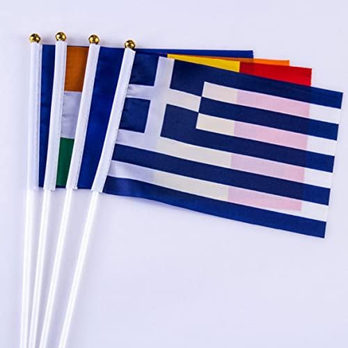 Bannière Nice 50 pays Drapeau du Stick international, Main tenu à la main Petite mini National Pennant Flags Bannières sur Stick, décorations de fête pour les défilés, olympique – Image 5