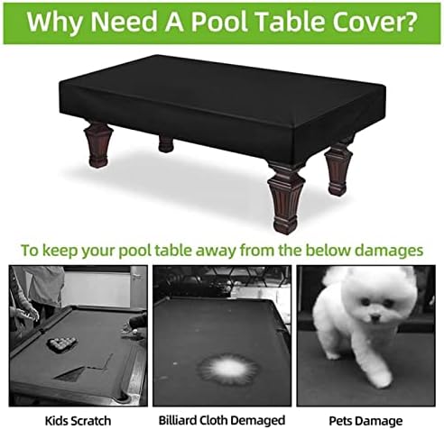 9ft Housse de Table de Billard en Tissu Oxford, Housse de Billard avec Cordon de Serrage, Étanche Anti-poussière Résistant au Vent et UV, Housse de Protection pour Table de Billard Meubles de Jardin – Image 5