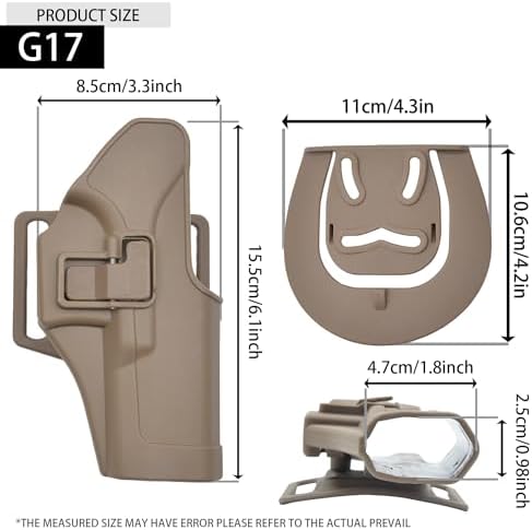 Gunyoo CQC Pistolet Holster Tactique Main Droite Dissimulation Ceinture Boucle De Ceinture et Pagaie Étui pour G17 18 19 22 23 31 – Image 3
