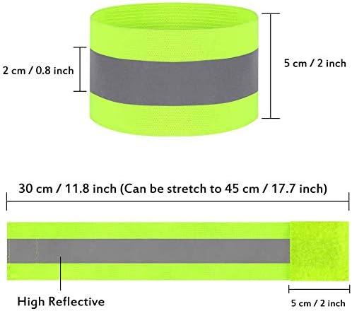 Nasharia Lot de 6 bandes réfléchissantes, bracelet réfléchissant, bande réfléchissante de sécurité, bande réfléchissante pour extérieur, jogging, cyclisme, course, équitation, enfants, fermeture – Image 3