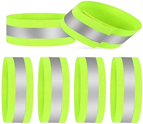 Nasharia Lot de 6 bandes réfléchissantes, bracelet réfléchissant, bande réfléchissante de sécurité, bande réfléchissante pour extérieur, jogging, cyclisme, course, équitation, enfants, fermeture