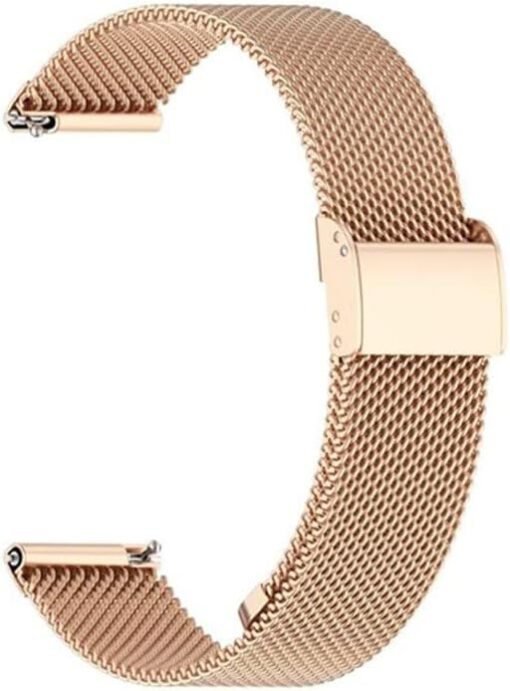 LUNIQUESHOP Bracelet de Montre 18 mm Maille Acier Inoxdydable Bracelet à Libération Rapide tout modele de montre (LSLUXE, ROUND, LSFIT...) (18, OR ROSE)