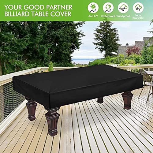 Housse de Protection pour Table de Billard en Tissu Oxford 210D, 7/8/9 ft Housse de Table de Billard avec Cordon de Serrage, Imperméable Anti-UV Anti-poussière, Housse de Billard Intérieur Extérieur – Image 4