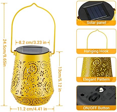 Lanterne Solaire, OxyLED 2 Couleurs Lanterne Solaire Exterieur Jardin IP44 Imperméables Lanterne Solaire Exterieur Lampe Solaires de Jardin Deco Jardin pour Table Patio Cour Clôture Vert Jaunâtre – Image 3
