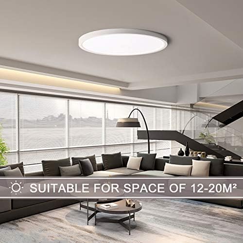 Yafido Plafonnier LED 28W UFO Panel Rond Lampes de Plafond Moderne Ultra-mince LED Lampe 2520LM Blanc Froid 6500K Facile à installer Applicable à Salle de Bain Chambre Cuisine Salon Balcon Ø30cm – Image 3
