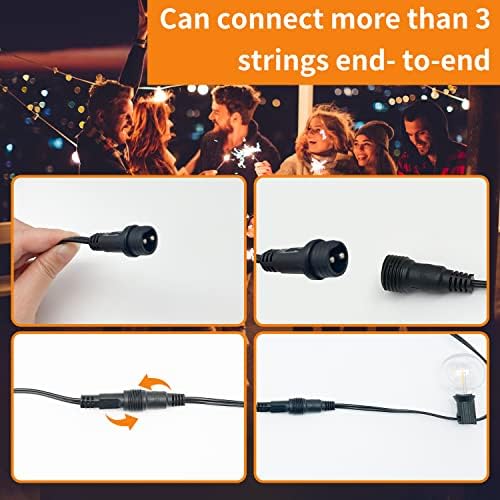 eisaro Guirlande Lumineuse Extérieure 22M 20M/71FT G40 LED Guirlande Guinguette avec 40+4 Ampoules, Étanche Extérieur Intérieur Guirlande,Guirlande Decorative Raccordable pour Jardin,Fête,Noël, Chaud – Image 3