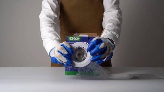 HOMEOW Lot de 12 Spot LED Encastrable Orientable, 5W Spot Led Plafond Encastrable, 450LM 6000K Blanc Froid Spot Encastrable LED Extra Plat 21mm, Spots Encastrés Trou Ø70-80mm, IP20, Blanc, Rond – Image 7