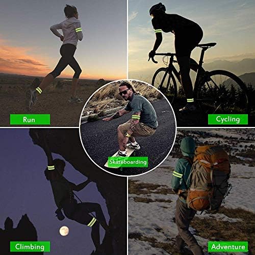 Nasharia Lot de 6 bandes réfléchissantes, bracelet réfléchissant, bande réfléchissante de sécurité, bande réfléchissante pour extérieur, jogging, cyclisme, course, équitation, enfants, fermeture – Image 7