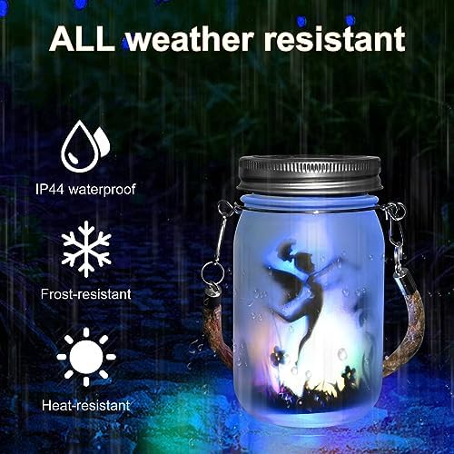 Comius Sharp 2 Pièces Lanterne Solaire Exterieur, Fée de Papillon Dans un Bocal, Lampe de Jardin Solaire LED Étanche à Suspendre, Étanche IP55, Pour Jardin, Intérieur et Extérieur Décoration (Couleur) – Image 4