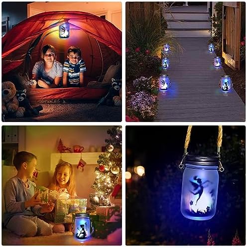 Comius Sharp 2 Pièces Lanterne Solaire Exterieur, Fée de Papillon Dans un Bocal, Lampe de Jardin Solaire LED Étanche à Suspendre, Étanche IP55, Pour Jardin, Intérieur et Extérieur Décoration (Couleur) – Image 7