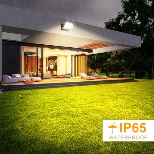 LEDMO 60W Applique Murale Exterieur, 6000Lm éclairage Mural d'extérieur étanche IP65, Lampe Projecteur Exterieur Led Réglable pour Terrasse Entrée Jardin, Noire 3000K. – Image 2