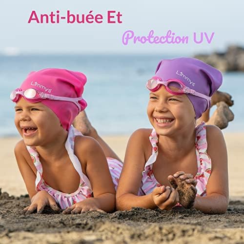 Limmys Lunettes Piscine Enfants – Lunettes Natation Garçons Filles 3 à 12 ans – Lunettes Piscine Antibuée Sangle Réglable, Pont de Nez Flexible et Protection UV – Lunettes de Natation avec Étui – Image 5