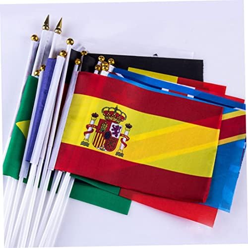 Bannière Nice 50 pays Drapeau du Stick international, Main tenu à la main Petite mini National Pennant Flags Bannières sur Stick, décorations de fête pour les défilés, olympique – Image 7