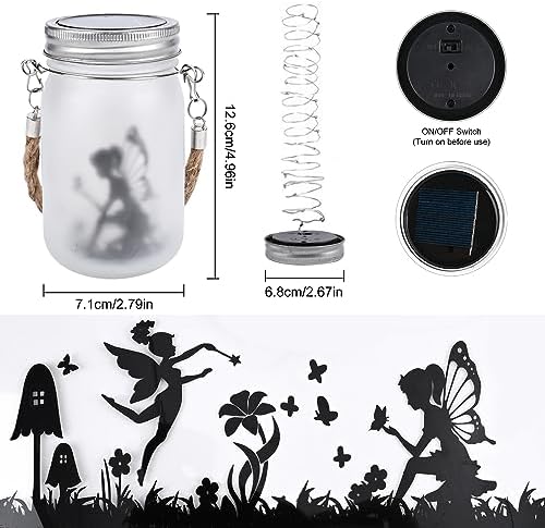 Comius Sharp 2 Pièces Lanterne Solaire Exterieur, Fée de Papillon Dans un Bocal, Lampe de Jardin Solaire LED Étanche à Suspendre, Étanche IP55, Pour Jardin, Intérieur et Extérieur Décoration (Couleur) – Image 5