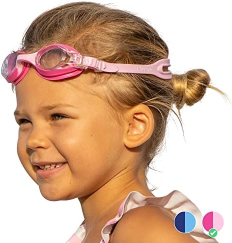Limmys Lunettes Piscine Enfants – Lunettes Natation Garçons Filles 3 à 12 ans – Lunettes Piscine Antibuée Sangle Réglable, Pont de Nez Flexible et Protection UV – Lunettes de Natation avec Étui