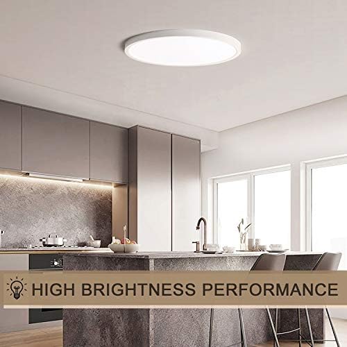 Yafido Plafonnier LED 28W UFO Panel Rond Lampes de Plafond Moderne Ultra-mince LED Lampe 2520LM Blanc Froid 6500K Facile à installer Applicable à Salle de Bain Chambre Cuisine Salon Balcon Ø30cm – Image 4