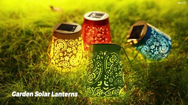 Lanterne Solaire, OxyLED 2 Couleurs Lanterne Solaire Exterieur Jardin IP44 Imperméables Lanterne Solaire Exterieur Lampe Solaires de Jardin Deco Jardin pour Table Patio Cour Clôture Vert Jaunâtre – Image 7
