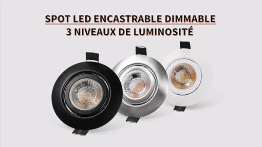 wowatt 10× IP44 Spot LED Encastrable Blanc Salle de Bain Dimmable 6000K Blanc Froid 7W Equi. 70W Ampoule Halogène Plafonnier Encastré Extra Plat 28mm Spot Orientable 220V 700LM Éclairage Rond 83Ra – Image 7