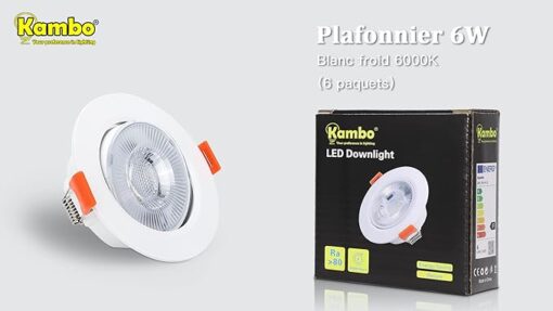 Kambo 6W Spot LED Encastrable Orientable - Encastré Lampe Plafonnier Blanc Froid 6000K 610lm Rond Plafond Ø70-80mm Pour Salon Chambre Cuisine Couloir Galerie Lot de 6 – Image 7