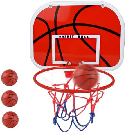 AolKee Panier de Basket Interieur, Mini Panier Basket, Panier Basket Interieur, Panier de Basket Enfant, Mini Panier de Basket pour Chambre, Porte avec 4 balles, Cadeau de Basketball, 40 * 28 cm