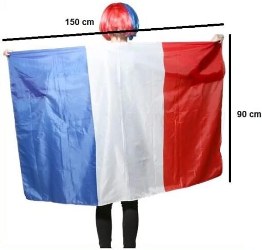 Maelsa® Kit Supporter Français FRANCE comprenant un drapeau 90 x 150 cm + 1 stick maquillage bleu blanc rouge + 1 sifflet – Image 7