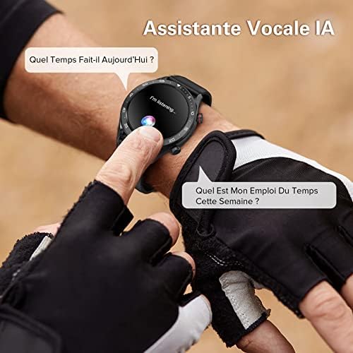 BRIBEJAT BT2 Montre Connectée Homme avec Appel,Montre Intelligente Étanche IP68,10 Mode Montre Sport Homme avec Podomètre Sommeil 128MB Mémoire Musicale,Smartwatch Fitness pour Android iOS,Noir – Image 6