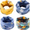 FGen 4Pièces Tour de Cou Enfant, Cache-cou Coton Écharpe Snood Fille Garcon, Echarpes Coupe-Vent, O Cache-Cou, Thermique Polyvalent Écharpe Cou Bebe pour Hiver Printemps Automne
