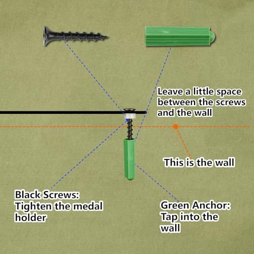 CREATCABIN Porte-Médailles Gymnastique,Présentoir Médailles en Métal à Suspendre en Fer,Petit Support Décoration pour Femme,Badge Mural pour la Maison,Cadeau Médaillé Course,Noir 29x13cm – Image 5