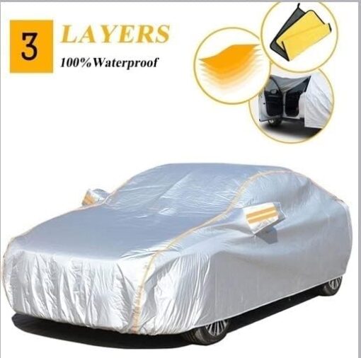 Housse De Voiture pour Audi A4 B8 Avant | Bâche De Voiture De Protection Contre Les Intempéries Et La Poussière, Étanche À La Pluie Et Ignifuge (Color : Silver, Size : A4 B8 Avant) – Image 2