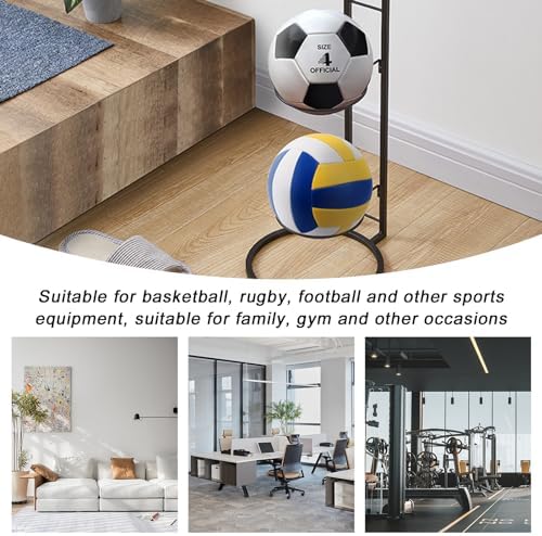 Sporgo Étagère de rangement de ballon de sport : support de basket-ball à 3 niveaux Support vertical de ballon de basket-ball Étagère de rangement pour ballon de basket-ball football volley-ball – Image 6