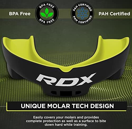 RDX Protège-Dents, Gouttière Coque Dentaire pour Rugby, MMA, Hockey, Judo, Karaté, Arts Martiaux et Boxe, Respirant et Ajustable, Contient Une boîte de Rangement Unique, Adultes de Plus de 12 Ans – Image 2
