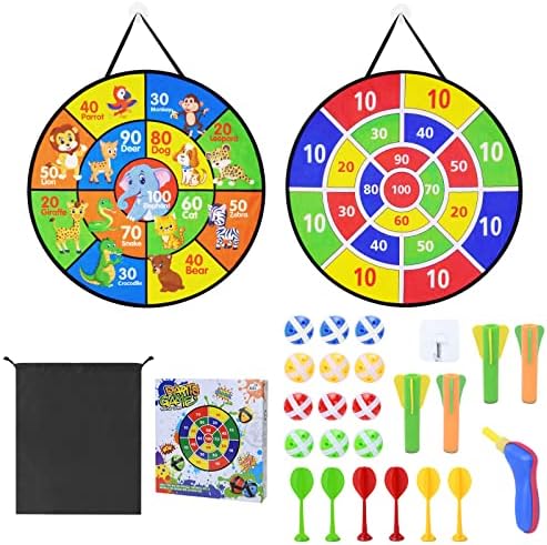 Vicloon Jeu de Fléchettes pour Enfants, Toy Sports Jeu de Fléchettes Double Face, Jouets de Sport pour Intérieur et Extérieur