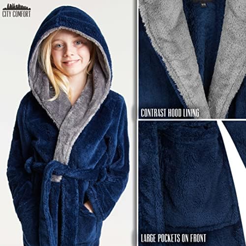 CityComfort Robe de Chambre Polaire Enfant, Peignoir Garçon Fille en Pilou, Taille Enfant et Adolescent 7-14 Ans – Image 6