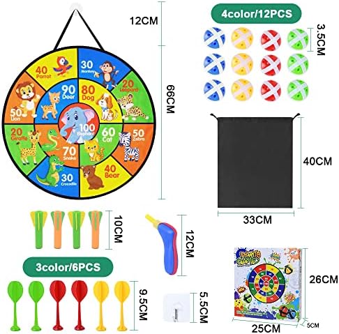 Vicloon Jeu de Fléchettes pour Enfants, Toy Sports Jeu de Fléchettes Double Face, Jouets de Sport pour Intérieur et Extérieur – Image 2