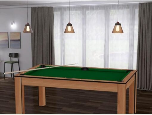 Paris Prix - Table De Billard Convertible Ohio 185cm Hêtre & Vert – Image 2