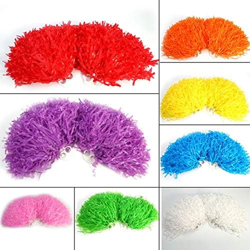 Alomejor Yanmeer 8 Couleurs 2pcs Cheerleading Pom Poms Pompons Sport Danse en Plastique Pom Pom pour Le Sport Spirit Cheering pour Le Jardin d'enfant – Image 4