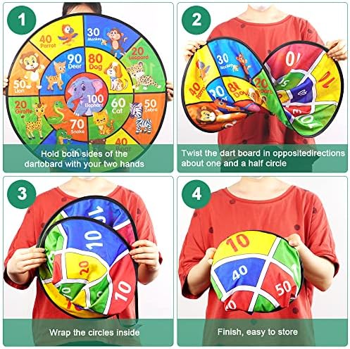 Vicloon Jeu de Fléchettes pour Enfants, Toy Sports Jeu de Fléchettes Double Face, Jouets de Sport pour Intérieur et Extérieur – Image 6