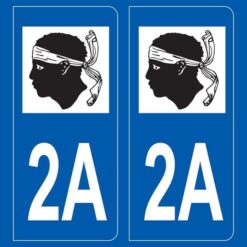 DECOHO - 2 autocollants stickers plaque immatriculation voiture départements France