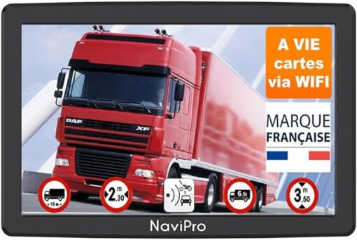 GPS Poids Lourd NaviPro DVR - 9 Pouces - GPS pour Camion Bus Voiture - Caméra de Route intégrée – Dashcam HD- Europe 48 Pays