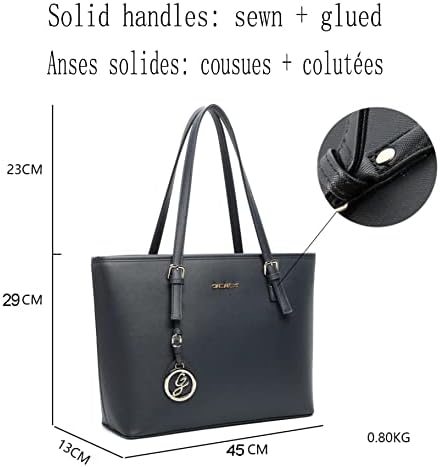 Gallantry - Sac Cabas Femme A4 - Shopper Porté Main Epaule Grande Taille XL - Cabas de Cours Filles lycée - Chic Tendance – Image 2