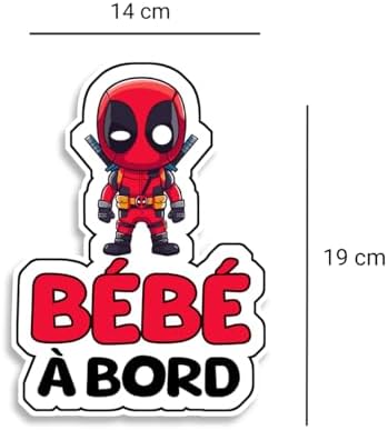 Autocollant Bébé à Bord pour Voiture - Bébé Super-héro 19 x 14 cm, Sticker Bébé à Bord Résistant & Étanche, Signal de Sécurité Bébé à Bord pour Alerter les Conducteurs – Image 2