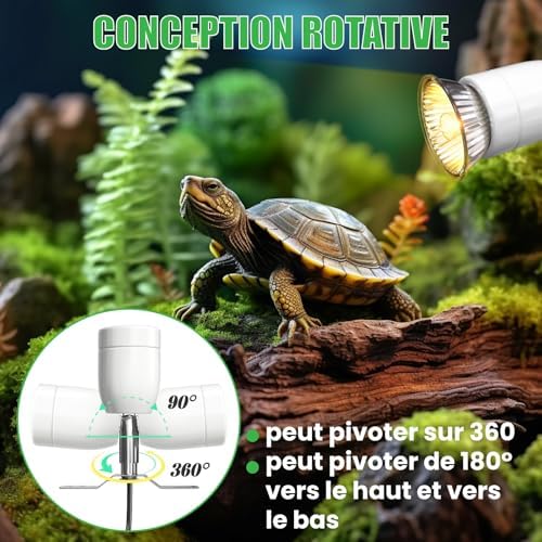 GlowUp 200W Réptilien Aquarium Ampoule Terrarium,Régulateur de Température Intelligence,Lampe Terrarium,E27 Ampoule Terrarium avec Entrée/Sortie,Pour Schlangen,Schildkröten,Eidechsen,Chamäleons, – Image 3