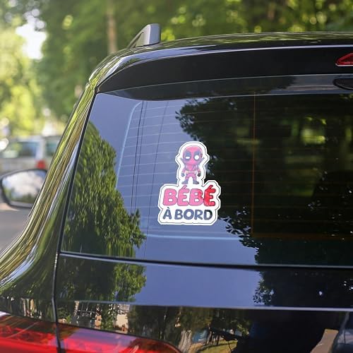 Autocollant Bébé à Bord pour Voiture - Bébé Super-héro 19 x 14 cm, Sticker Bébé à Bord Résistant & Étanche, Signal de Sécurité Bébé à Bord pour Alerter les Conducteurs – Image 3