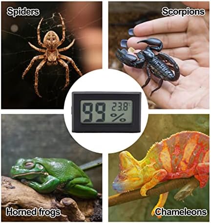Compteur numérique sans fil Température extérieure intérieure Jauge d'humidité Thermomètre Hygromètre pour les reptiles Terrarium Garde d'animaux (sans piles incluses) – Image 5