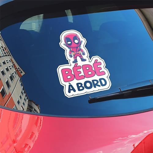 Autocollant Bébé à Bord pour Voiture - Bébé Super-héro 19 x 14 cm, Sticker Bébé à Bord Résistant & Étanche, Signal de Sécurité Bébé à Bord pour Alerter les Conducteurs – Image 4
