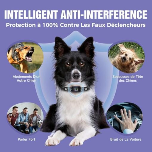 Tucnkac Collier Anti Aboiement Chien Rechargeable, Anti-Aboiement Collier avec 4 Modes, 5 Niveaux de Sensibilité, Détection Intelligente des Aboiements, Étanche IP67 pour Petit Moyen Grand Chiens – Image 6