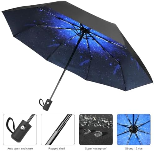 Aolso Parapluie de Voyage, Parapluie Anti-Tempête avec 8 Nervures, Ouverture/Fermeture Automatique, Petit - Compact, Parapluie Portable pour Hommes et Femmes, Parapluie Automatique Coupe-Vent – Image 4