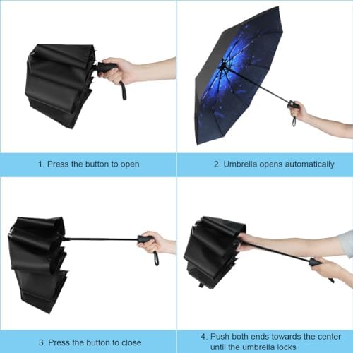 Aolso Parapluie de Voyage, Parapluie Anti-Tempête avec 8 Nervures, Ouverture/Fermeture Automatique, Petit - Compact, Parapluie Portable pour Hommes et Femmes, Parapluie Automatique Coupe-Vent – Image 3